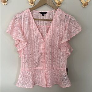 Nanette Lepore lace embroidery floral top blouse